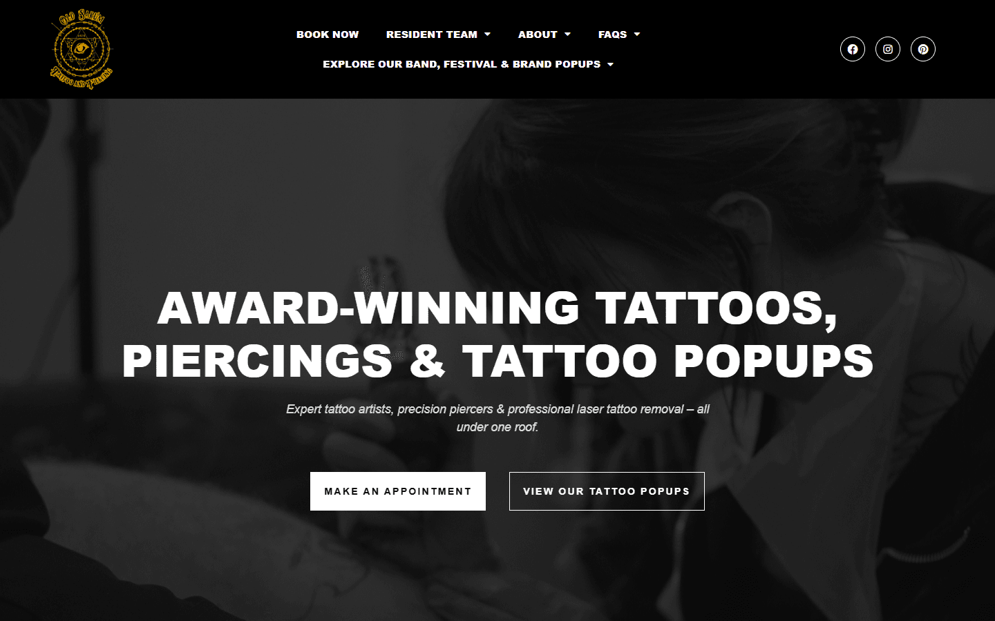 Old Sarum Tattoo: Website Refresh for Top World-Renowned Tattoo and Piercing Studio