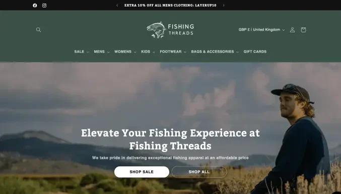 Fishing Threads website screenshot