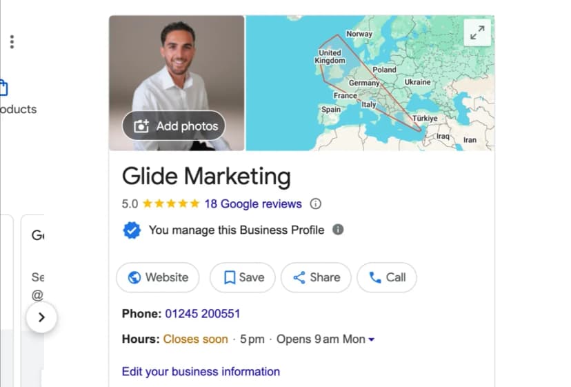 Glide Marketing Google Business Profile - 5 star reviews