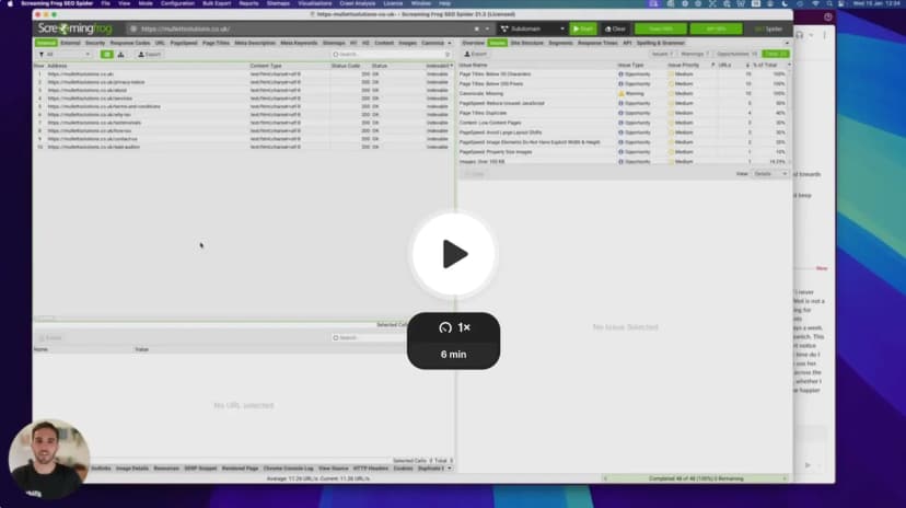 Screen recording of a Glide website audit, part of the Personal Brand Digital Launch service