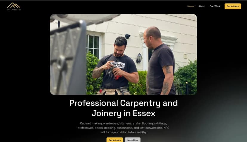 NRG Bespoke Joinery website screenshot
