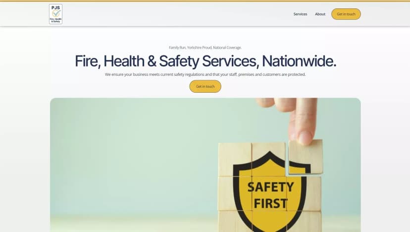 PJS Fire Safety website screenshot