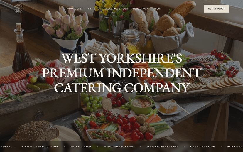 Caterpillar Catering website screenshot