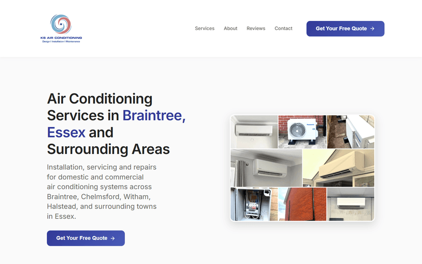 KS Air Conditioning website screenshot