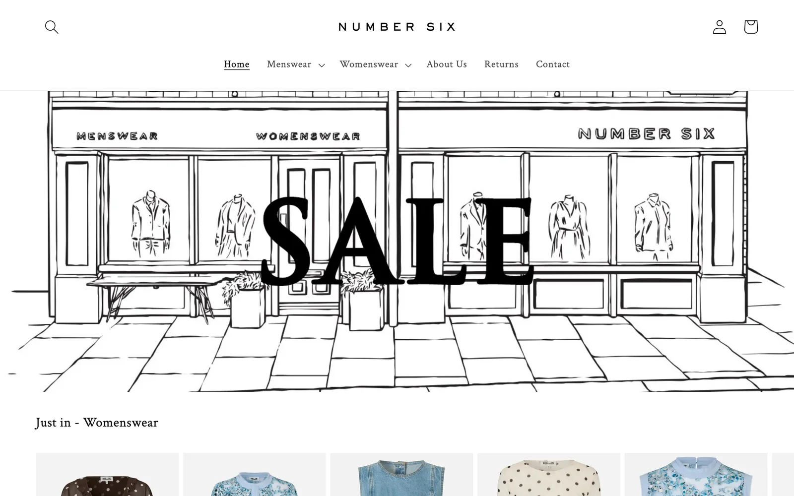 Number Six Clothing website built by Glide