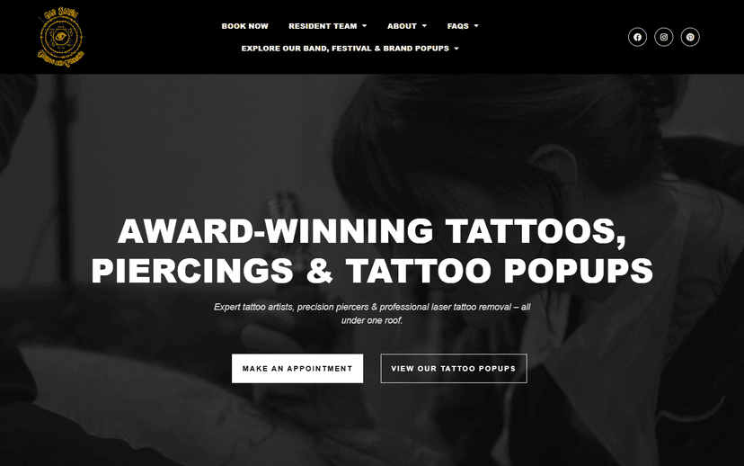 Old Sarum Tattoo website screenshot