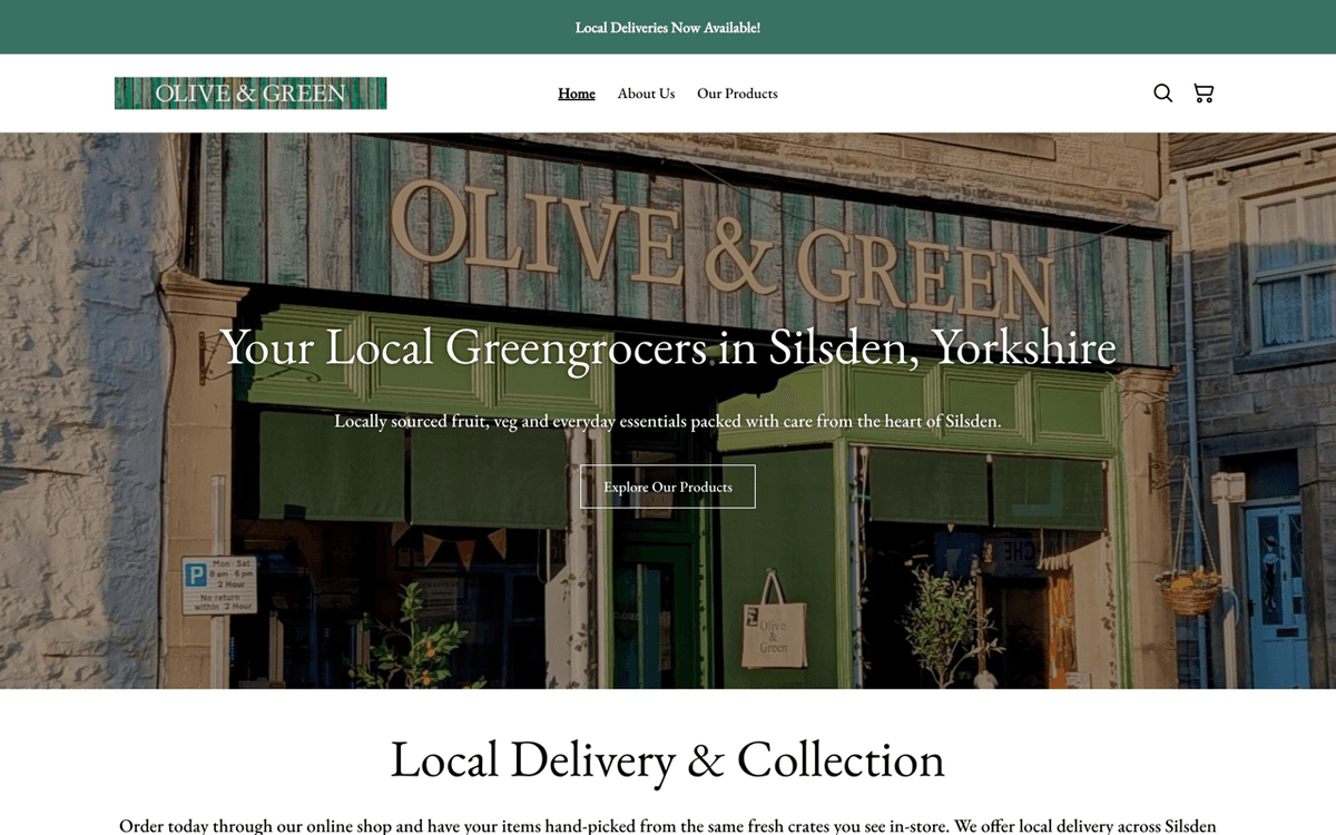 Olive & Green website screenshot