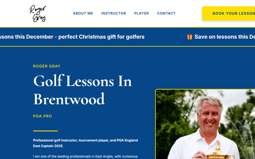 Roger Gray Golf website screenshot