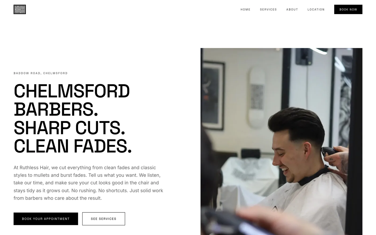 Ruthless Hair website built by Glide