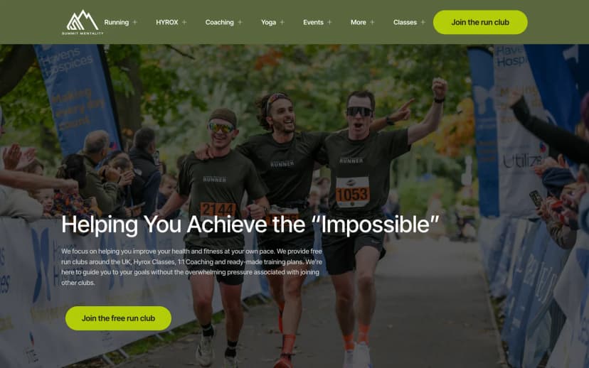 Summit Mentality - web design by Glide Marketing Essex