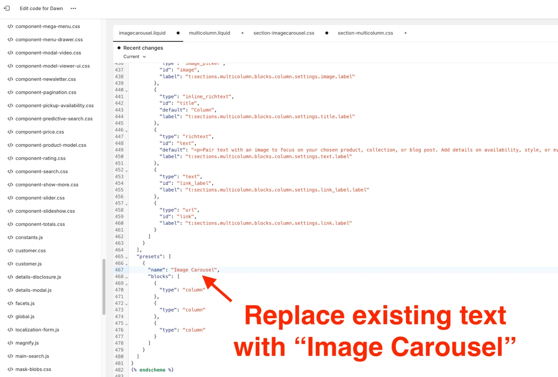Shopify Image Carousel Tutorial Screenshot Step 16